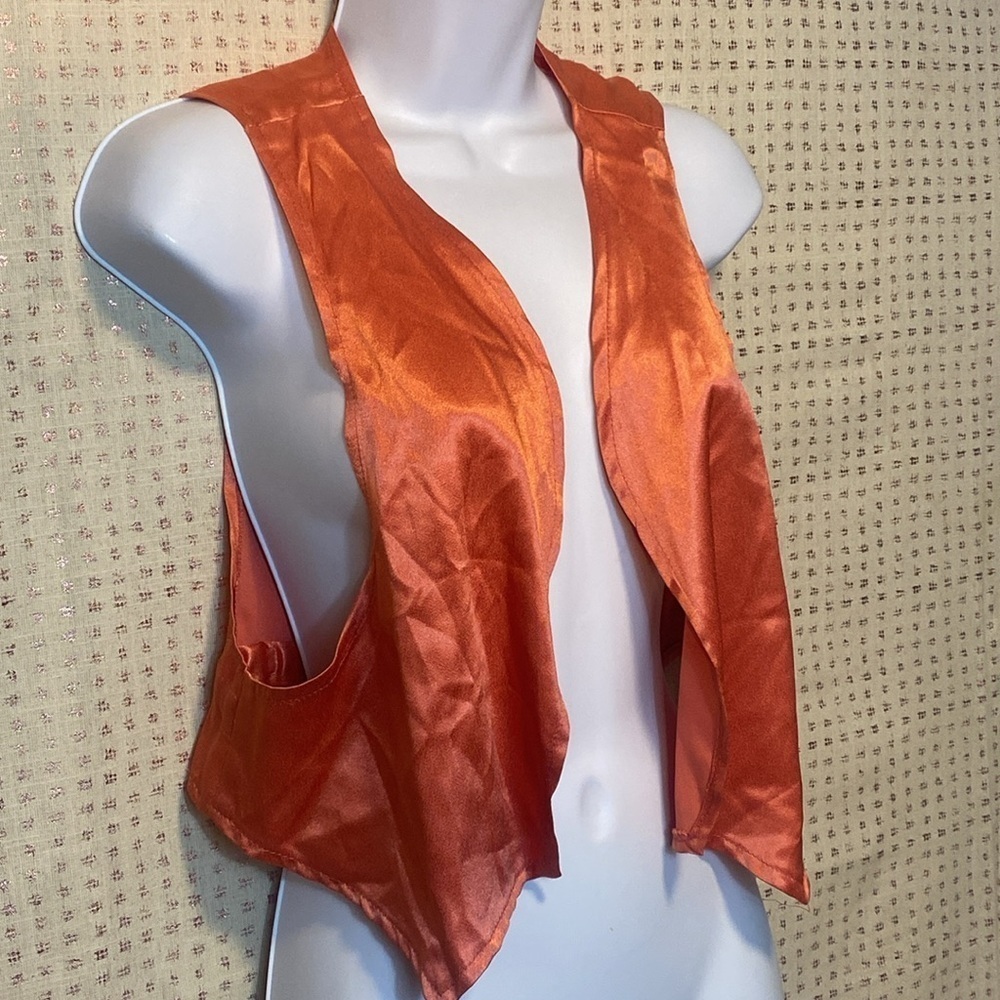 Vintage Silky Coral Open Vest